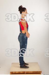 Whole body blue jeans red singlet of Rebecca 0015
